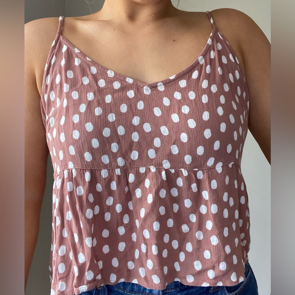 Abercrombie and Fitch mauve women’a polka dot tank top